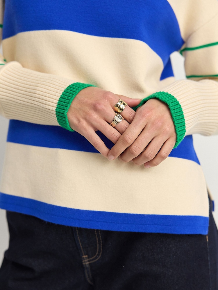 Green Compact Cosy Crew Neck Jumper With Side Split Detail - Image 5 of 7