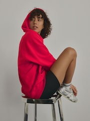 Bright Red Crimson Active Longline Overhead Hoodie - Image 3 of 8