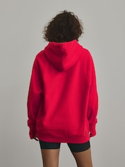 Bright Red Crimson Active Longline Overhead Hoodie - Image 4 of 8