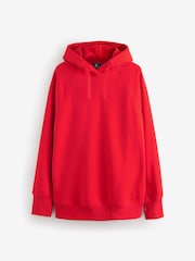 Bright Red Crimson Active Longline Overhead Hoodie - Image 6 of 8
