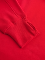 Bright Red Crimson Active Longline Overhead Hoodie - Image 8 of 8