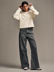 Neutral Textured Boucle Heavyweight Crew Neck Jumper - Image 2 of 7