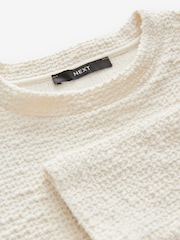 Neutral Textured Boucle Heavyweight Crew Neck Jumper - Image 6 of 7