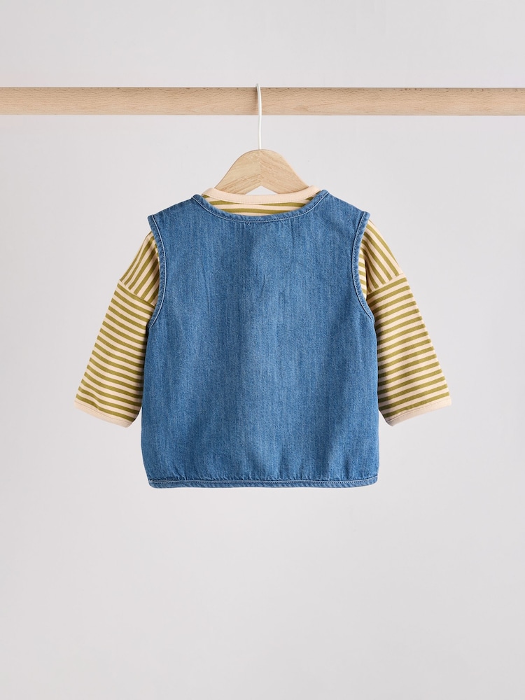 Verde/Neutru - Set Bebeluș Gilet și Pantaloni 3 Pieces (0ms-2yrs) - Image 11 of 18
