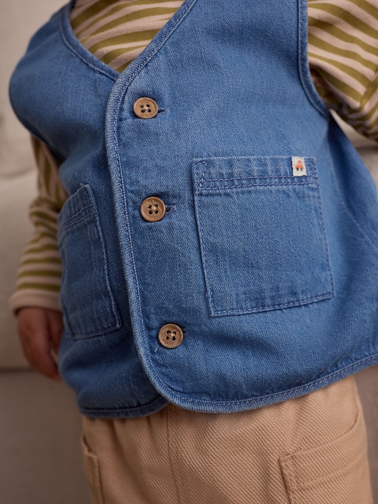 Verde/Neutru - Set Bebeluș Gilet și Pantaloni 3 Pieces (0ms-2yrs) - Image 4 of 18