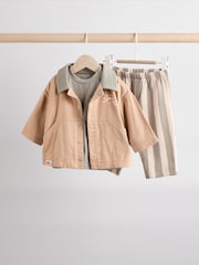 Rayas neutras - 100% Cotton Baby Shirt and Trousers Set 3 Piece (0mths-2yrs) - Imagen 1 de 17