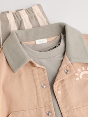 Rayas neutras - 100% Cotton Baby Shirt and Trousers Set 3 Piece (0mths-2yrs) - Imagen 9 de 17