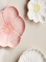 Set of 3 White Ceramic Flower Wall Art - Image 3 of 6