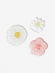 Set of 3 White Ceramic Flower Wall Art - Image 4 of 6