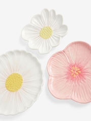 Set of 3 White Ceramic Flower Wall Art - Image 5 of 6