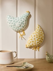 Set of 2 Multi Pat and Peggy Chicken Ceramic Wall Plaques - Image 1 of 5