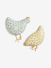 Set of 2 Multi Pat and Peggy Chicken Ceramic Wall Plaques - Image 4 of 5