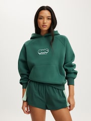Cotton On Green Plush Premium Graphic Raglan Hoodie - Image 4 of 5