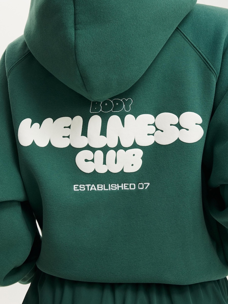 Cotton On Green Plush Premium Graphic Raglan Hoodie - Image 5 of 5