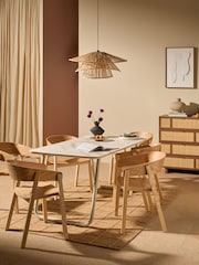 MADE.COM White Dwyer Ceramic Marble 6 Seater Fixed Dining Table - Image 1 of 5