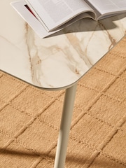 MADE.COM White Dwyer Ceramic Marble 6 Seater Fixed Dining Table - Image 2 of 5
