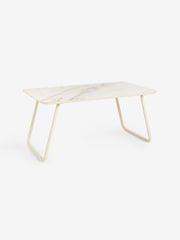 MADE.COM White Dwyer Ceramic Marble 6 Seater Fixed Dining Table - Image 4 of 5