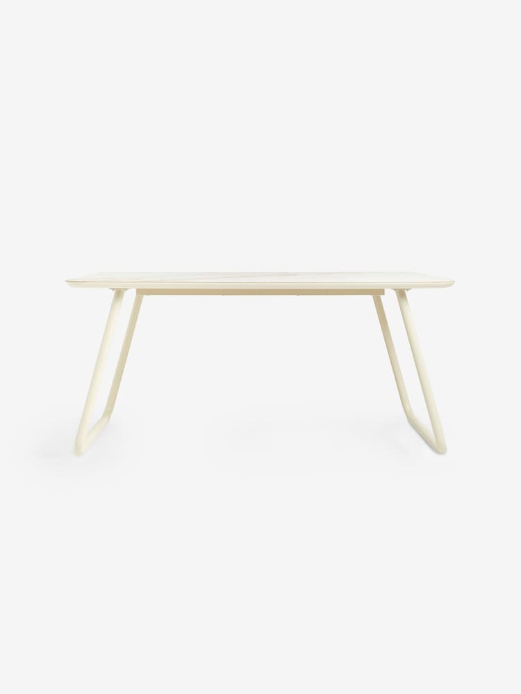 MADE.COM White Dwyer Ceramic Marble 6 Seater Fixed Dining Table - Image 5 of 5