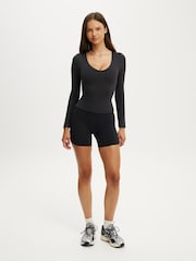 Cotton On Black Ultra Soft Scoop Neck Long Sleeve Top - Image 4 of 4