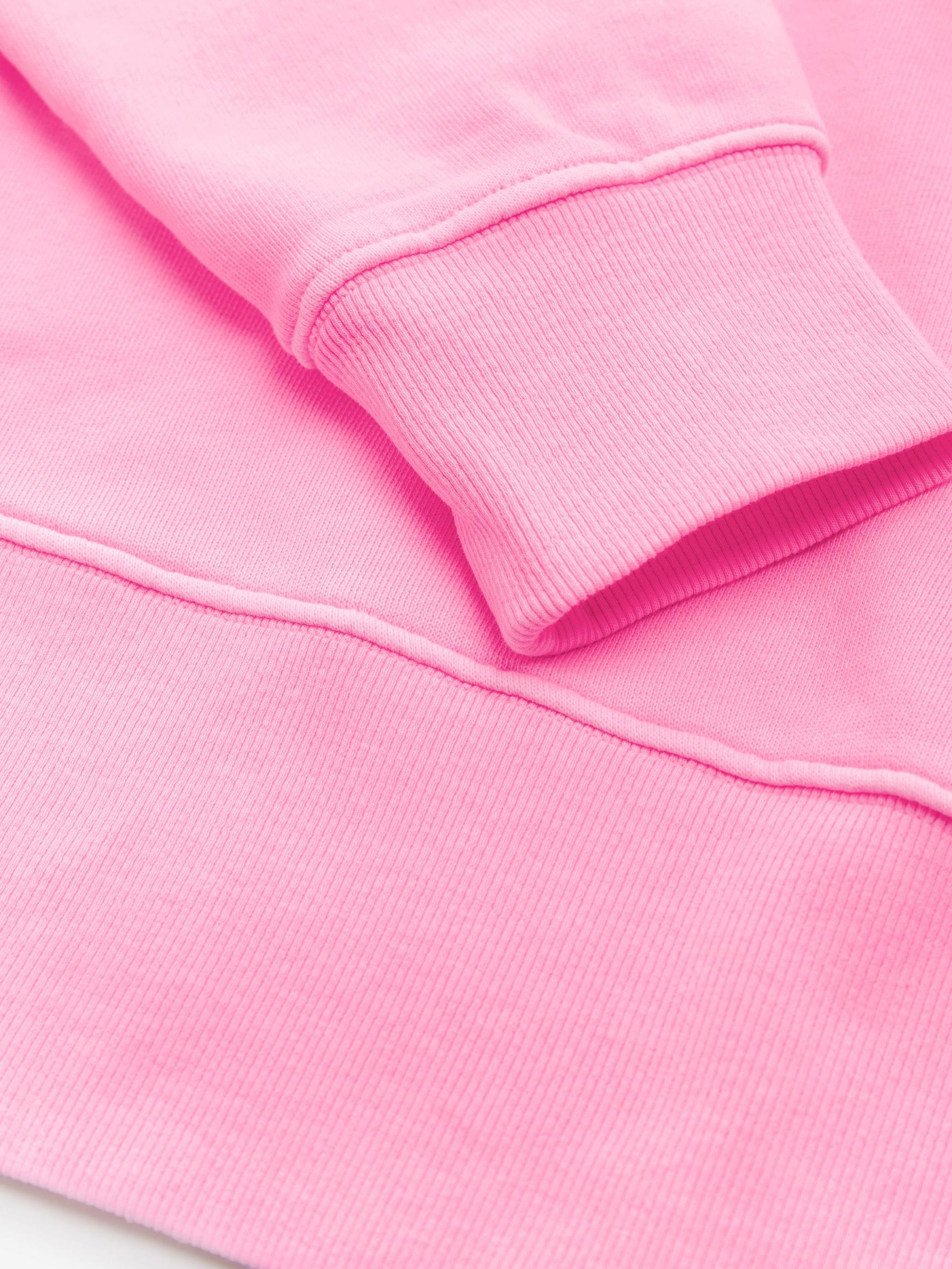 Buy Fluro Pink Raw Hem Detail Washed 100% Cotton Crew Neck Buy Fluro Pink Raw Hem Detail Washed 100% Cotton Crew Neck