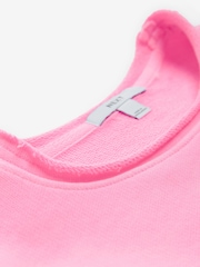 Fluro Rose - Sweat-shirt Col rond à ourlet brut délavé 100% coton - Image 7 de 11
