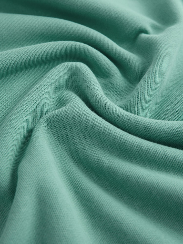 Bleu de sarcelle - Sweat-shirt Col rond à ourlet brut délavé 100% coton - Image 6 of 6