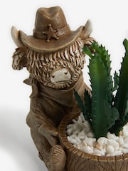 Natural Hamish The Highland Cowboy Artificial Cactus Ornament - Image 2 of 4