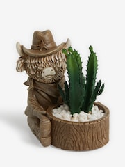 Natural Hamish The Highland Cowboy Artificial Cactus Ornament - Image 3 of 4