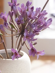 Purple Artificial Agapanthus Arrangement in a Tall Ceramic Vase - Image 2 of 3