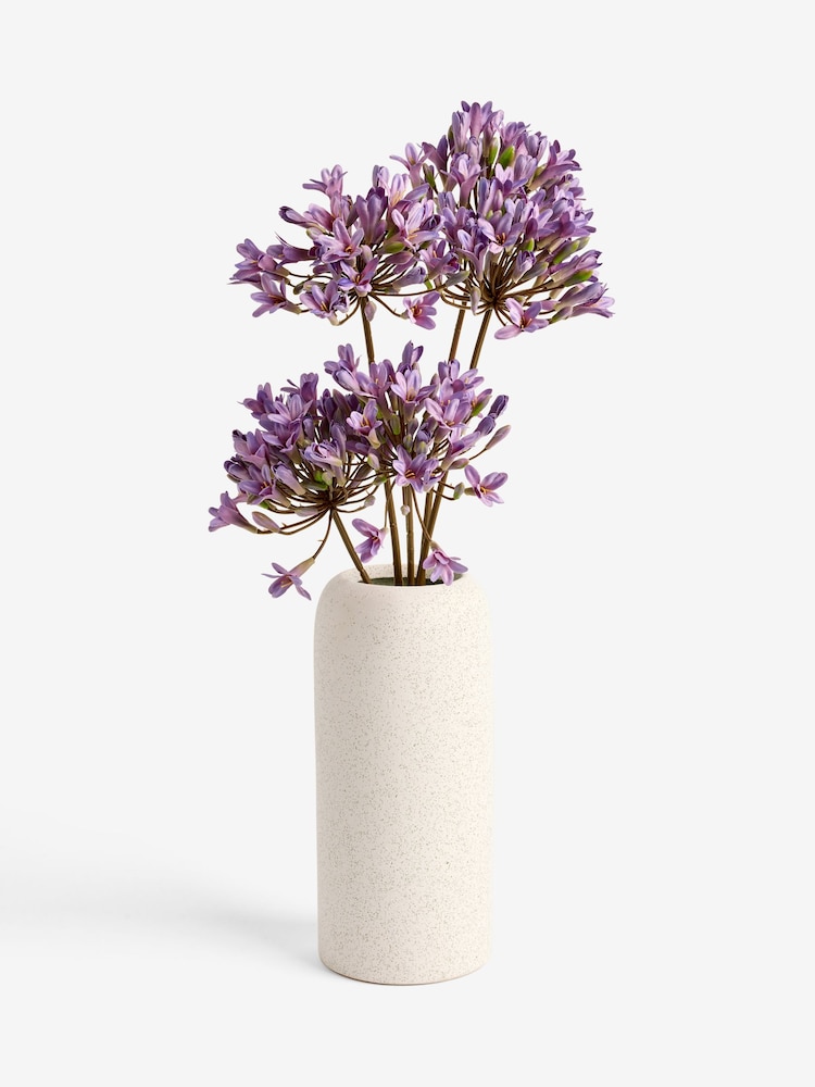 Purple Artificial Agapanthus Arrangement in a Tall Ceramic Vase - Image 3 of 3