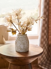 Natural Artificial Wild Thistle Arrangement in Textured Ceramic Pot - Image 1 of 6