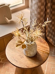 Natural Artificial Wild Thistle Arrangement in Textured Ceramic Pot - Image 2 of 6