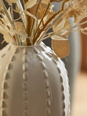 Natural Artificial Dried Arrangement in a Ceramic Bobble Vase - Image 2 of 4