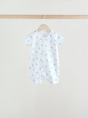 Blue Two Way Zip Baby Rompers 3 Pack (0mths-3yrs) - Image 3 of 12