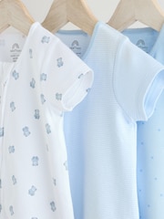 Blue Two Way Zip Baby Rompers 3 Pack (0mths-3yrs) - Image 7 of 12
