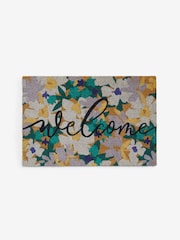 Blue Welcome Floral Doormat - Image 4 of 5