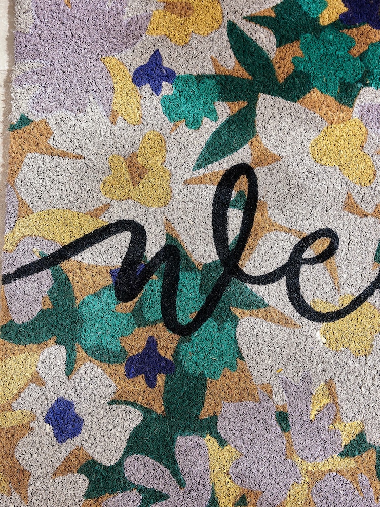 Blue Welcome Floral Doormat - Image 5 of 5