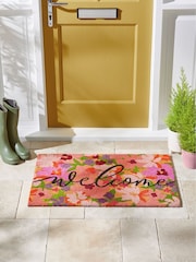 Pink Floral Coir Doormat - Image 2 of 7