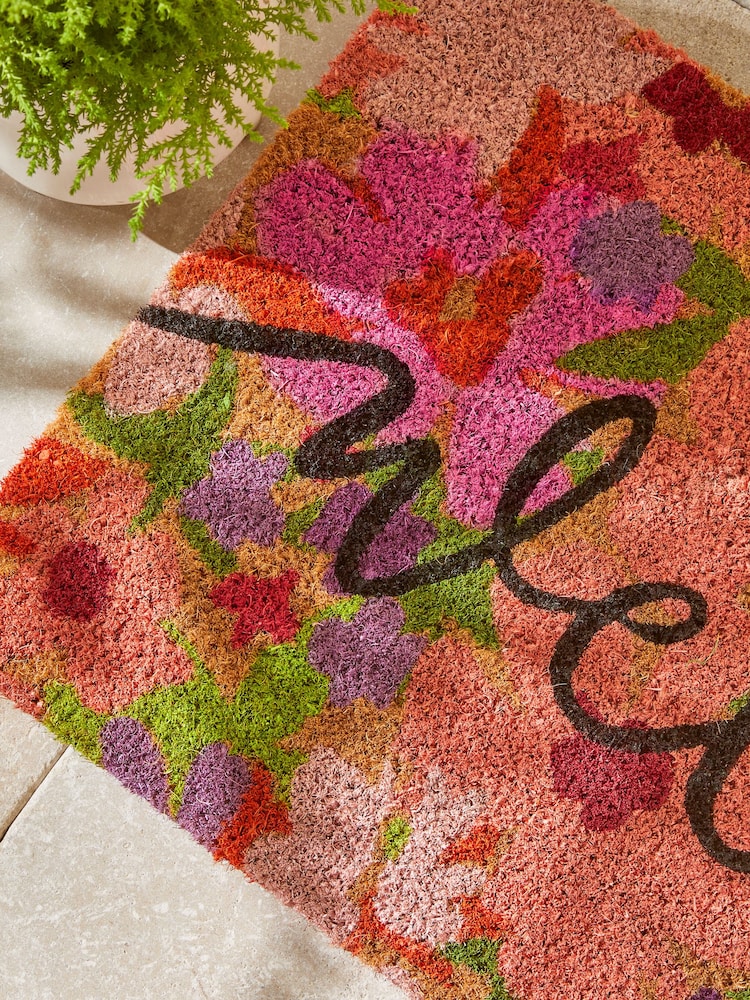 Pink Floral Coir Doormat - Image 7 of 7