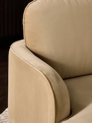 Soft Velvet Camel Brown Ebony Arm Chair - Image 3 of 10