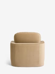 Soft Velvet Camel Brown Ebony Arm Chair - Image 9 of 10