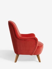 Opulent Chenille Coral Pink Larson Highback Armchair - Image 7 of 10