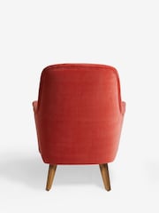 Opulent Chenille Coral Pink Larson Highback Armchair - Image 8 of 10