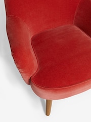 Opulent Chenille Coral Pink Larson Highback Armchair - Image 9 of 10