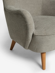 Brushed Weave Light Grey Larson Highback Armchair - Image 10 of 11