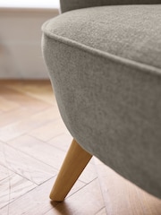 Brushed Weave Light Grey Larson Highback Armchair - Image 3 of 11