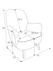 Brushed Weave Light Grey Larson Highback Armchair - Image 5 of 11