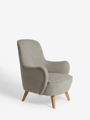 Brushed Weave Light Grey Larson Highback Armchair - Image 6 of 11