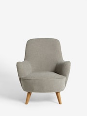 Brushed Weave Light Grey Larson Highback Armchair - Image 7 of 11