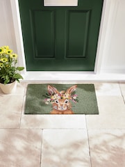 Green Bunny Floral Doormat - Image 1 of 7